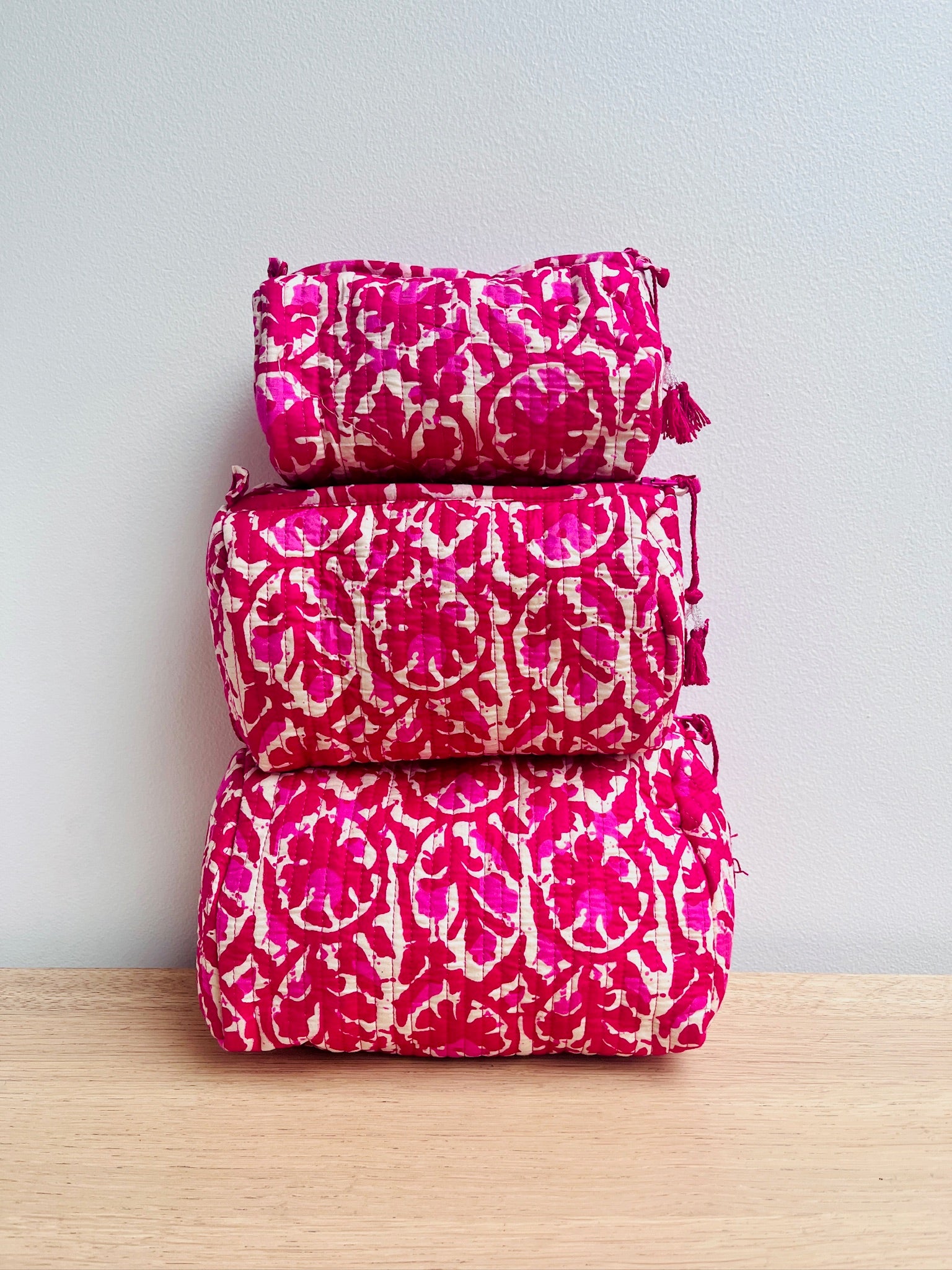 Toilettas set - Donkerroze