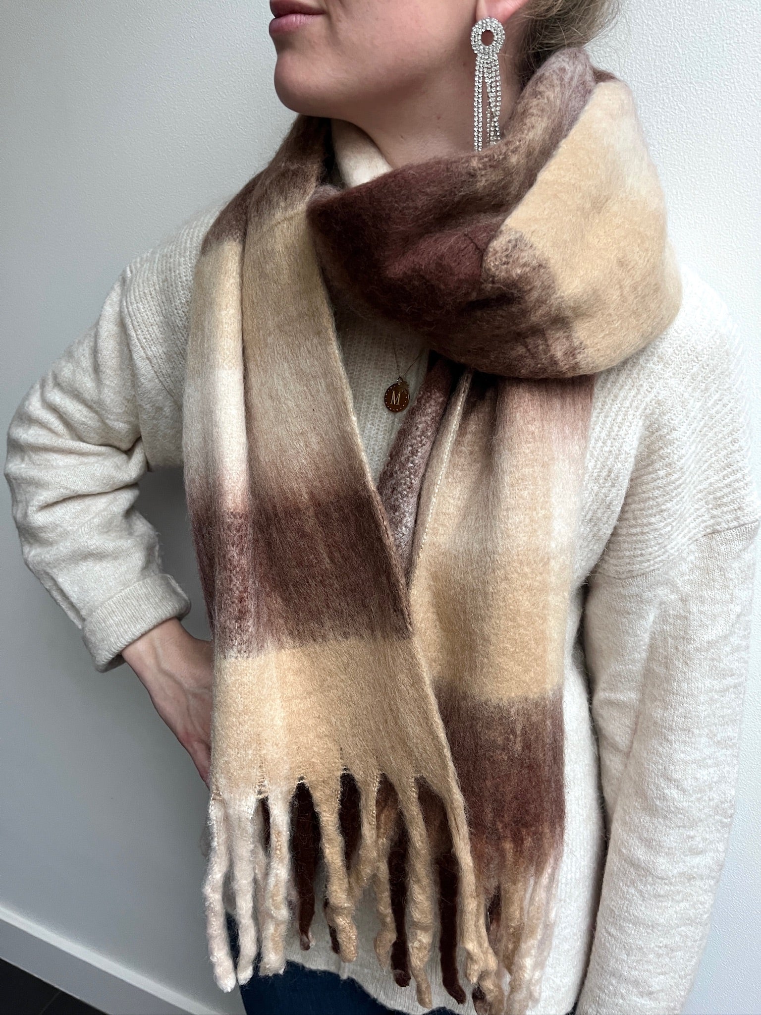 Sjaal - Mix van bruine tinten