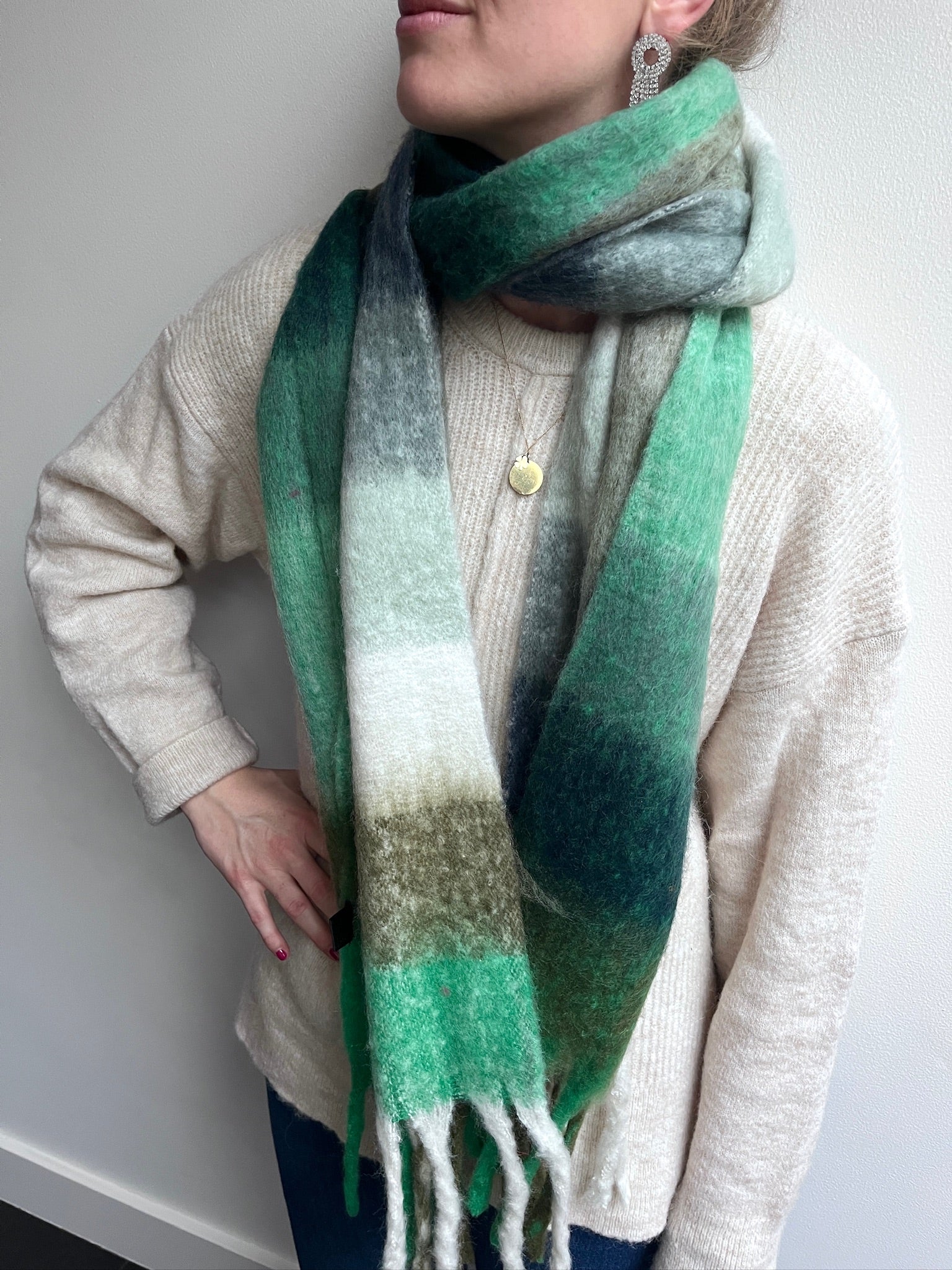 Sjaal - Mix van groene tinten